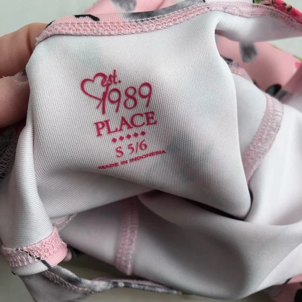 The Children’s Place pink cat print fit and flare sleeveless dress 5/6 - Picture 2 of 2